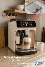 Resim Philips 20 Sıcak ve Soğuk İçecek Tam Otomatik Espresso Kahve Makinesi LatteGO 5500 Serisi EP5543 