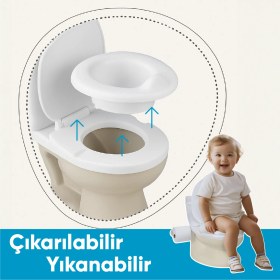 Resim Dolu Nuve Eğitici Lazımlık Bej - Beyaz 