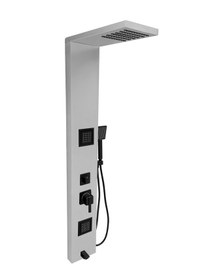 Resim Atlas Silver Gri Premium Masajlı Duş Paneli - Dikey Jakuzi Gri 
