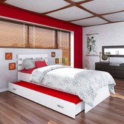 Resim Yavrulu Karyola Tek Kişilik 90x190 Beyaz 