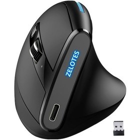 Resim Rogfer Zelotes F36a 6 Düğmeli Dikey Kavramalı Ergonomik Şarj Edilebilir Kablosuz Fare Siyah Diğer - Black Diğer 
