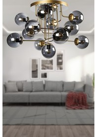 Resim Begüsa Hazeran 13 Lü Eskitme Füme Glop Camlı Avize Eskitme - Füme 