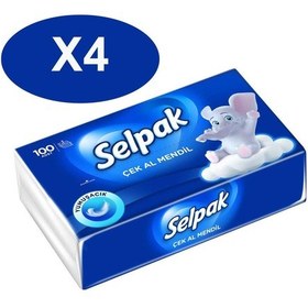 Resim Selpak Çek Al Mendil 100 Adet X 4 Lü Set 