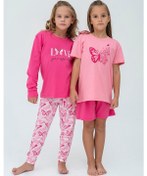 Resim For You Kids 4 Lü Love Desen Fuşya Pembe Pijama Takımı Diğer