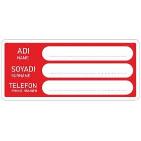 Resim 4 Adet Bavul Valiz Çanta Etiket Sticker Yapıştırma İsimlik 13x6 Cm Çok Renkli 