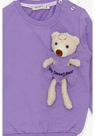 Resim Breeze Kız Çocuk Sweatshirt Ayıcık Aksesuarlı 1.5-5 Yaş, Eflatun (556838414) Çok Renkli 