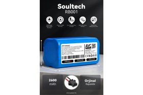 Resim Soultech RB001 2600MAH Robot Süpürge Bataryası - Maksimum Ömür, Güvenli Şarj Koruması 