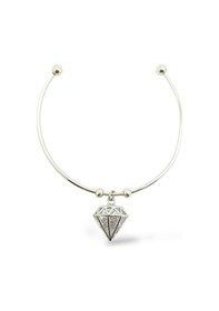 Resim Silver Diamond Çelik Kelepçe Gümüş 