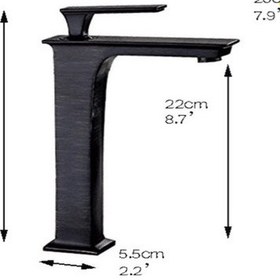 Resim Banyo Çanak Lavabo Bataryası Uzun Siyah 