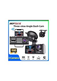 Resim 3 Kanal Araba Dvr Hd 1080p 3 Lensli Araç İçi Kameraüç Yönlü Kamera Dvr Kaydedici Video 