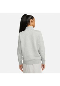 Resim Nike Sportswear Club Fleece Half Zip Kadın Gri Çeyrek Fermuar Sweatshirt Gri 