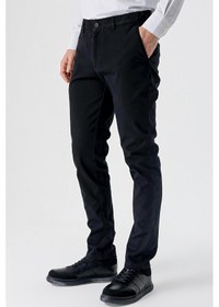 Resim İmza Siyah Armürlü %100 Pamuk Yan Cepli Slim Fit Dar Kesim Casual Pantolon 1003235117-siyah Siyah 