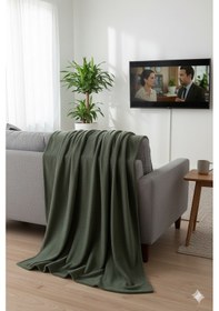 Resim Peluş Tek Kişilik Battaniye Welsoft Battaniye Tv Battaniyesi Polar Battaniye Süper Yumuşak Haki 