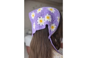 Resim Emk Shop Soft Blossom Desenli Örgü Bandana 