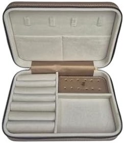 Resim Kadın Takı Kutusu Ahşap Çok Gözlü, Taşınabilir, Fermuarlı Mücevher Saklama ve Düzenleme Kutusu – Yüzük, Kolye, Bilezik Organizer” 