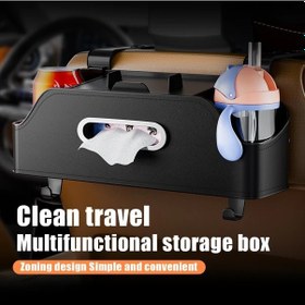 Resim Chuangyinshop Black Araç Çok Amaçlı Saklama Kutusu Telefon Standı Su Bardağı Tutucu Mendil Kutusu 