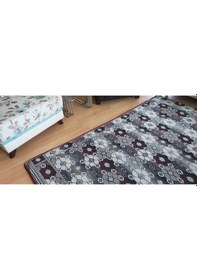 Resim 4m2 Yıldızlı Desen Serme Halı Örtüsü, Halı Koruyucu, Çok Amaçlı Pike, Savan Bordo - Krem 