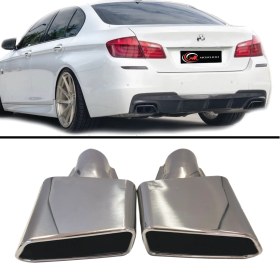Resim Bmw 5 Serisi F10 Gt 550 Kare Paslanmaz 304 Çelik Egzoz Ucu Seti–sağ-Sol–m Sport Difüzör Uyumlu–krom 