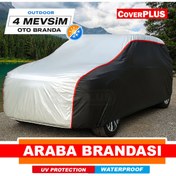Resim CoverPlus Mercedes-Benz EQS Sedan Uyumlu Araba Brandası GRİ-SİYAH Oto Dış Koruma( Kırmızı Dikişli ) 
