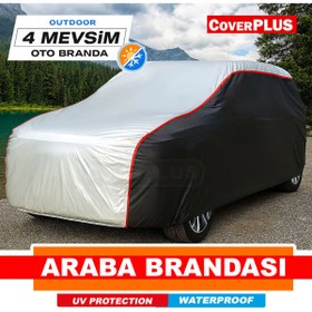 Resim CoverPlus Mercedes-Benz EQS Sedan Uyumlu Araba Brandası GRİ-SİYAH Oto Dış Koruma( Kırmızı Dikişli ) 