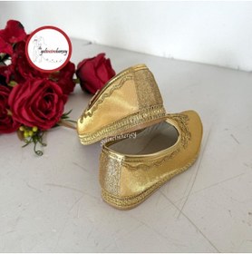 Resim Gelincimherşey Gold Bindallı Sünnet Elbisesi Yöresel Kostüm için Arkası Kapalı Babet Çarık 