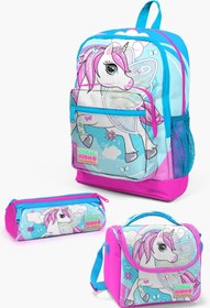 Resim Coral High Kids Mavi Neon Pembe Unicorn Desenli 3’lü Okul Çanta Seti SET0123711 