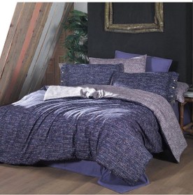 Resim Glamis King Size Battal Boy %100 Pamuk Flanel Pazen Nevresim Takımı Lila LILA 