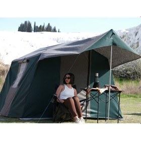 Resim Tmç KAPI SİNEKLİKLİ 1+0 Double Kamp Çadırı 4-6 Kişilik - Yeşil 