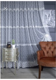 Resim Raporlu, Nakışlı, Üst Kalite Şık 1e3 Kat Sık Pile Kırık Beyaz Tül Perde 