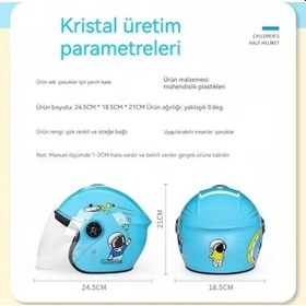 Resim Tongxida Çizgi Film Dört Mevsim Evrensel Sevimli Çocuk Kask, Açık Mavi Açık Mavi 