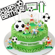 Resim 16 adet Futbol Sahnesi Doğum Günü Pastası Üstü Seti - Spor Temalı Parti Süslemeleri ile Gol, Oyuncular ve Gol Kiri Aksesuarları ile Eğlenceli Bir Kutlama Deneyimi, Doğum Günü Partisi Süslemeleri | Şen Pastası Üstleri | Canlı Pastayı Süsleme Kiti, Pastayı Süsleme Malzemeleri 