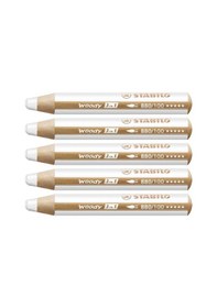 Resim Stabilo Woody 3 İn 1 880/100 Beyaz Boya Kalemi 5li Paket Çok Renkli 