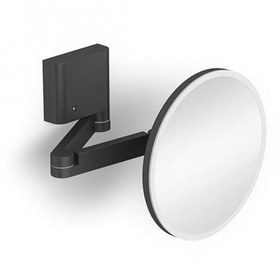 Resim Banyo Makyaj Aynası, Led Işıklı, Çift Kollu, Ayarlanabilir, Büyüteçli 5x - Mat Siyah Siyah Mat 