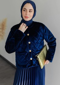 Resim moda auram Kadife Kapitone Mont 