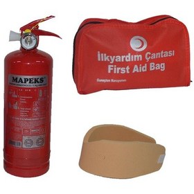 Resim Trafik İlkyardım Seti Mapeks Yangın Tüpü Boyunluk Oto Muayene Pak 