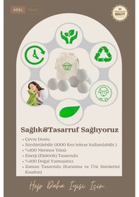 Resim Adel Home Kurutma Topları, Çamaşır Kurutma Topları 6'lı Paket 