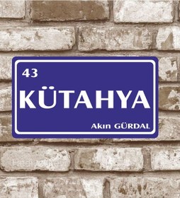 Resim Kişiye Özel Metal Plaka Kütahya 43 Retro Poster (29X15) 