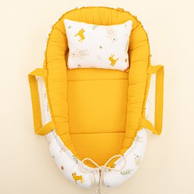 Resim Babynest ve Yastık - Çift Taraflı - Hardal Petek - Aslan 