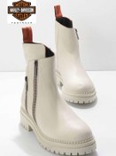 Resim Harley Davidson Beige Leather Kadın Bot & Bootie Hd0777003903 