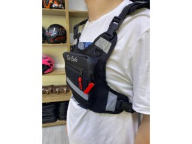 Resim Motosiklet Reflektörlü Gece Görüş Yelek ve Motosiklet Göğüs Çantası Yerli Üretim (Su Geçirmez) 