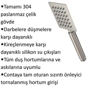 Resim Ahlez 304 Paslanmaz Çelik 20x20 Cm Robot Yağmurlama Tepe Duş Seti Krom 