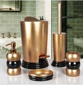 Resim ROYAL MADEMOISELLE Enzo 5 Parça Banyo Aksesuar Seti - Gold Siyah 