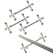 Resim 4'lü paket metal çubuk tutucuları, kaşık tutucu çatal tutucu bıçak rafı. Metal el sanatları masa dekorasyonu (Gümüş rengi) 