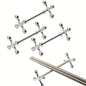 Resim 4'lü paket metal çubuk tutucuları, kaşık tutucu çatal tutucu bıçak rafı. Metal el sanatları masa dekorasyonu (Gümüş rengi) 