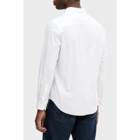Resim Calvin Klein Erkek Uzun Kollu Klasik Düz Oxford Beyaz Gömlek LV140EM125-YAA 