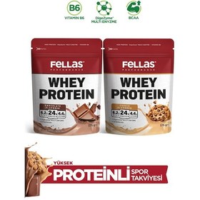 Resim Fellas Whey Protein Tozu 2'li - Çikolata Aromalı 175 G + Kurabiye Aromalı 175 G Çikolata - Kurabiye 