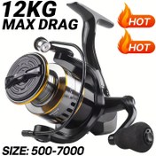 Resim 1000-7000 Serisi Yüksek Performanslı Döner Balıkçılık Makarası - 5.2:1 Dişli Oranı, 10kg Maksimum Sürükleme, Dayanıklı CNC Metal Makara, Taze ve Tuzlu Su Balıkçılığı İçin Pürüzsüz - Tüm Balıkçılık Tutkunları İçin İdeal, Ambidextrous Alüminyum Makara, PA Malzeme, Dönen Makara Tipi, Tackle Kutusu Dahil, Balıkçılık Ree 