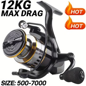 Resim 1000-7000 Serisi Yüksek Performanslı Döner Balıkçılık Makarası - 5.2:1 Dişli Oranı, 10kg Maksimum Sürükleme, Dayanıklı CNC Metal Makara, Taze ve Tuzlu Su Balıkçılığı İçin Pürüzsüz - Tüm Balıkçılık Tutkunları İçin İdeal, Ambidextrous Alüminyum Makara, PA Malzeme, Dönen Makara Tipi, Tackle Kutusu Dahil, Balıkçılık Ree 