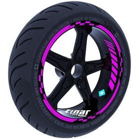Resim Gül Pembesi Moto GP İç Dış Jant Şeridi Takım Sticker Çınar Extreme 
