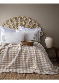 Resim Çift Kişilik Morocco Yatak Örtüsü Takımı Bej 
